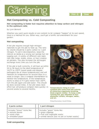 Hot vs. Cold Composting